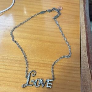 Sabika Silver 'Love' Necklace